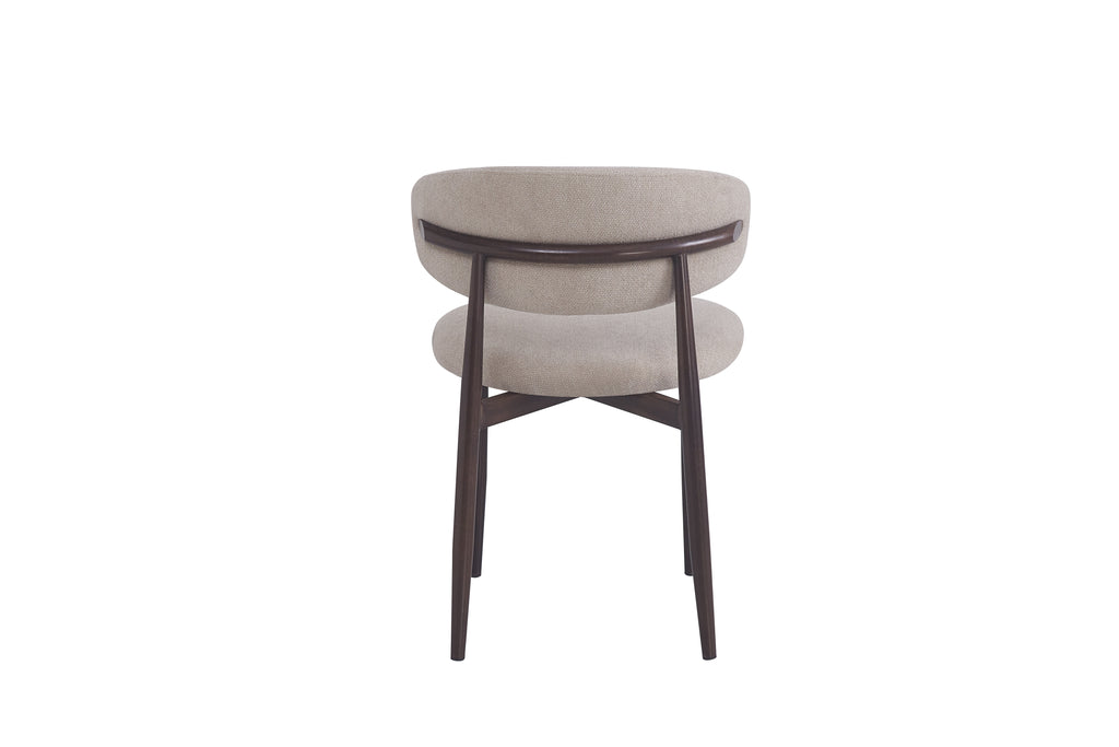 Chaise Lucile – Tissu chenille - Pied noyer